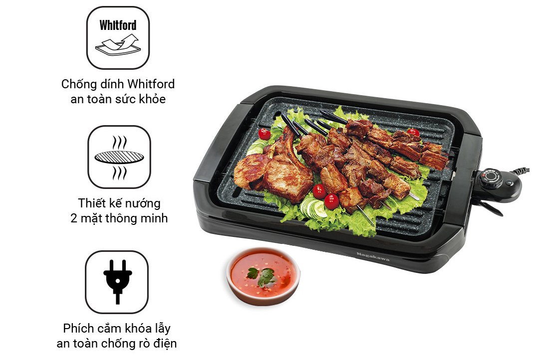 bếp nướng điện 2 mặt nagakawa nag3102