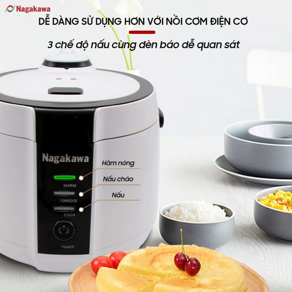 nồi cơm điện đa năng nagakawa nag0131 (1,2 lít)