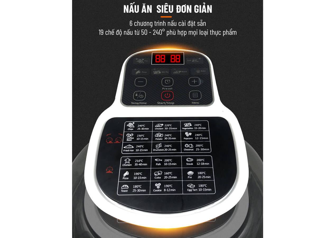 nồi chiên không dầu 6 lít xoay 360 độ nagakawa nag3301