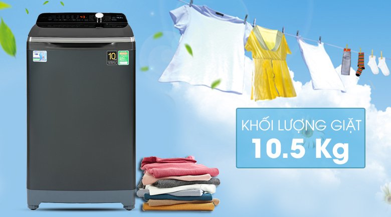 máy giặt aqua inverter 10.5 kg aqw-dr105ft bk