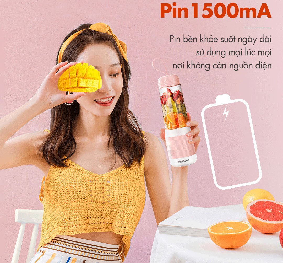 máy xay sinh tố cầm tay nagakawa nag0826 (300ml - 35w) - màu sắc: hồng
