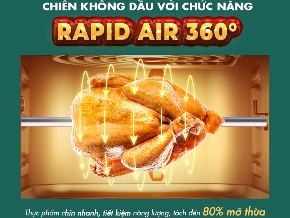 nồi chiên không dầu nagakawa nag3307 (12 lít)