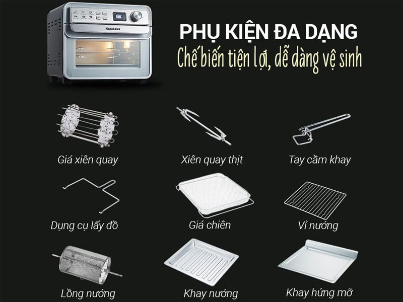 nồi chiên không dầu cảm ứng nagakawa nag3309 (24 lít)