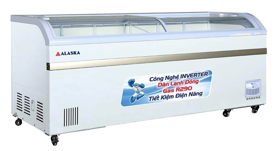 tủ đông alaska mặt kính cong kc-550ci