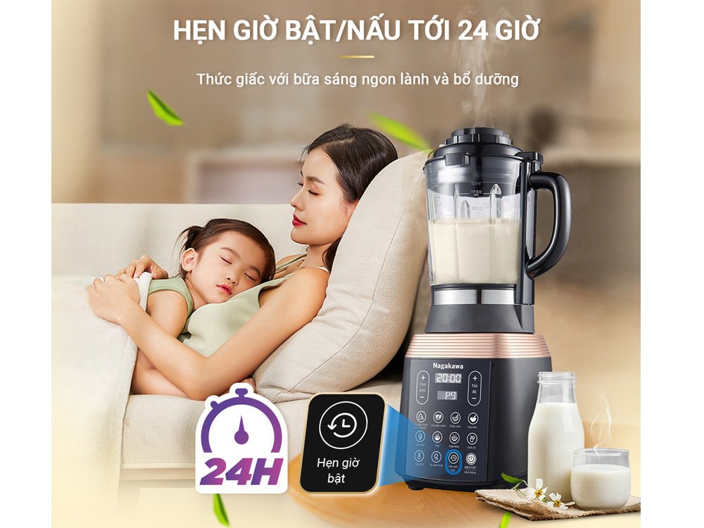 máy làm sữa hạt đa năng nagakawa nag0815 (1,75l) – công suất 1000w