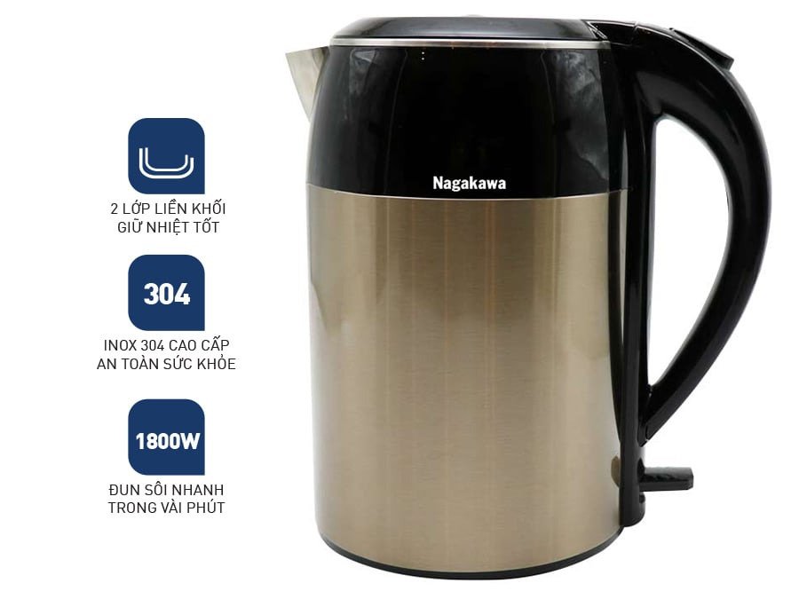 ấm siêu tốc 1,8 lít nagakawa nag0315