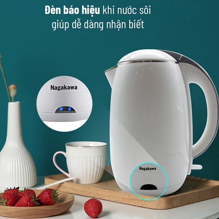 ấm siêu tốc 2 lớp 1,8 lít nagakawa nag0314
