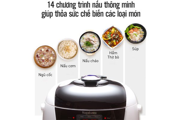 nồi áp suất điện nagakawa nag0206 6 lít