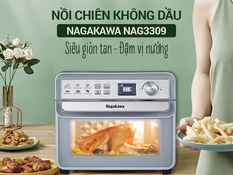 nồi chiên không dầu cảm ứng nagakawa nag3309 (24 lít)
