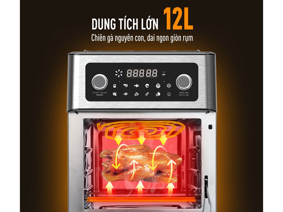 nồi chiên không dầu nagakawa nag3304 (12 lít)
