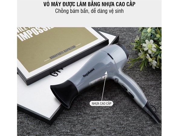 máy sấy tóc tạo ion âm nagakawa nag1606 (2000w) - màu sắc: đen