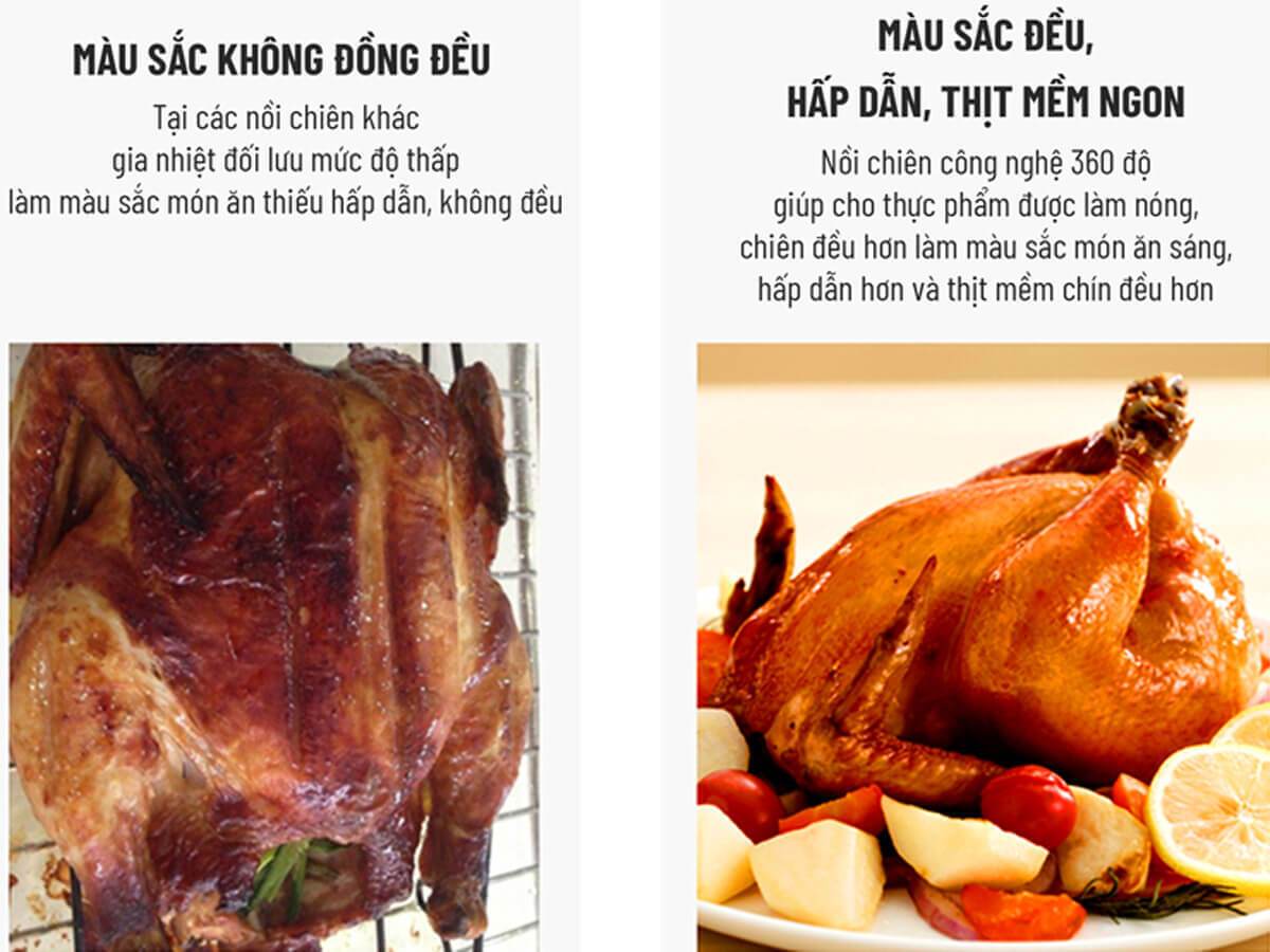 nồi chiên không dầu 6 lít xoay 360 độ nagakawa nag3301