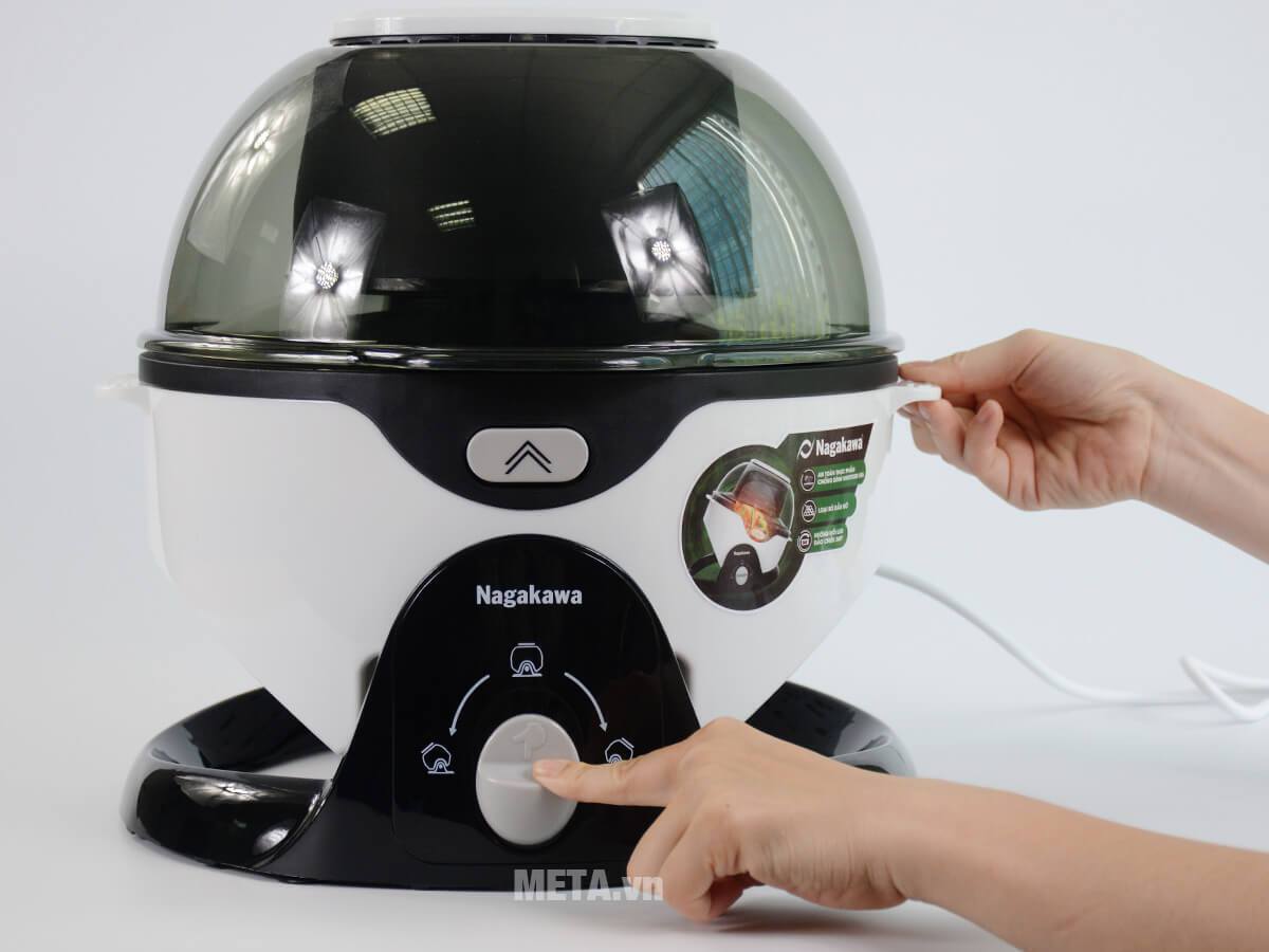 nồi chiên không dầu 6 lít xoay 360 độ nagakawa nag3301