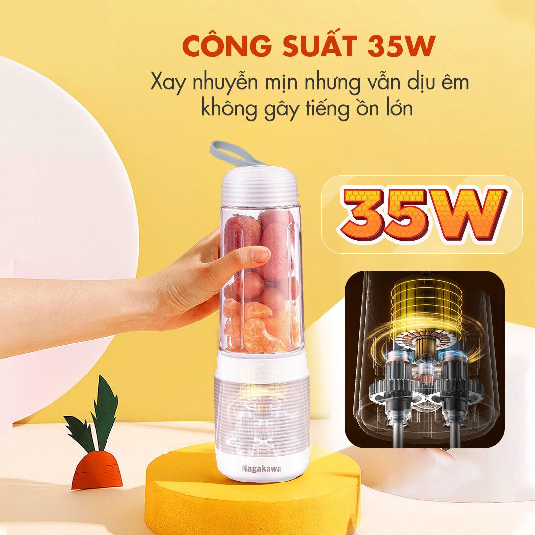 máy xay sinh tố cầm tay nagakawa nag0826 (300ml - 35w) - màu sắc: hồng