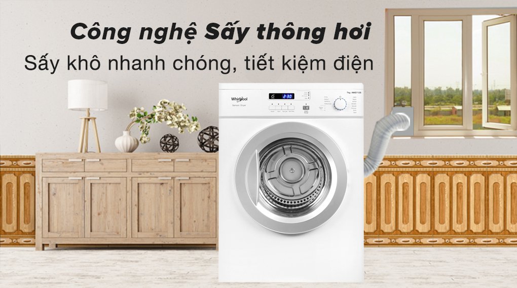 máy sấy thông hơi whirlpool 7 kg awd712s2