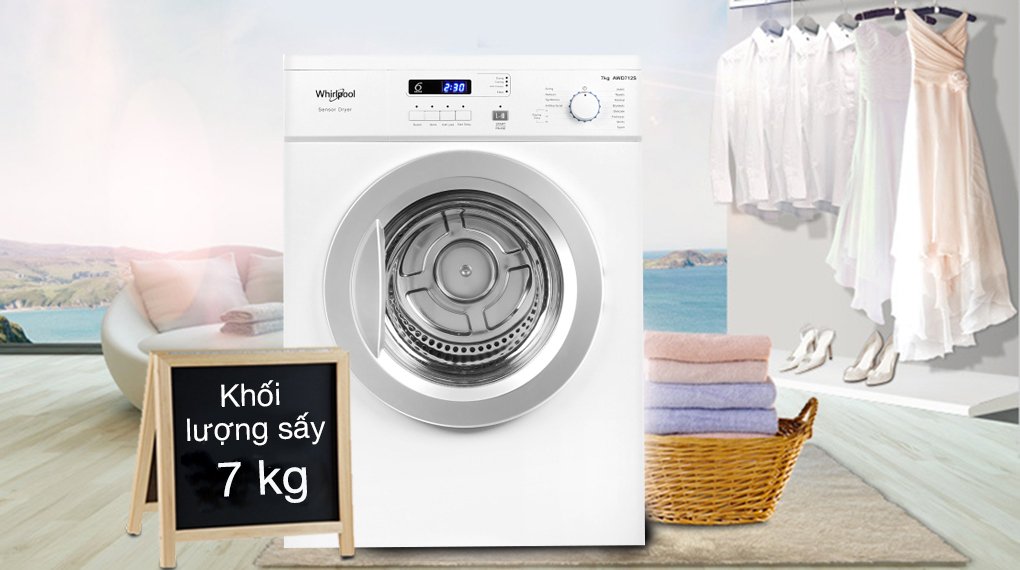 máy sấy thông hơi whirlpool 7 kg awd712s2