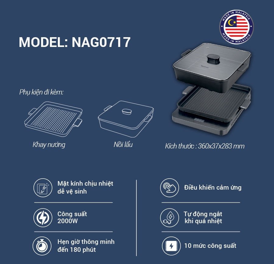 bếp điện từ đa năng nagakawa nag0717