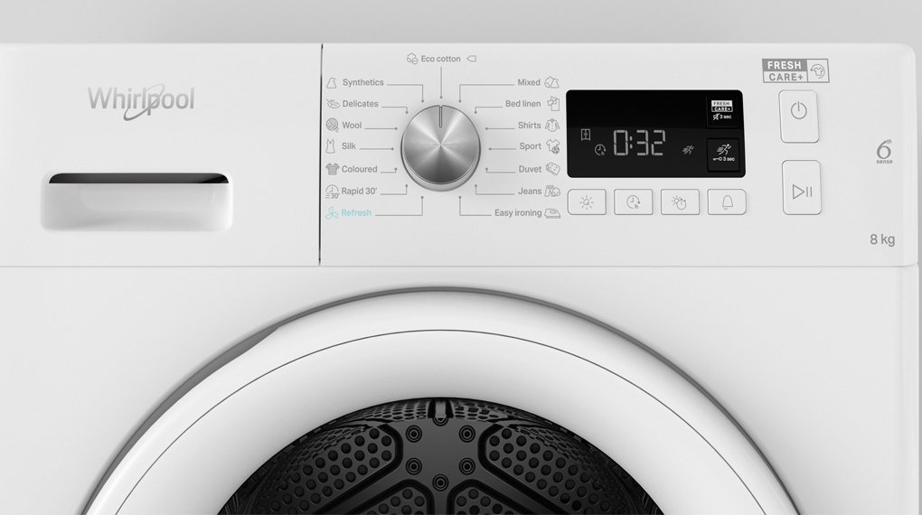máy sấy ngưng tụ whirlpool freshcare+ 8 kg fftcm118xb ee