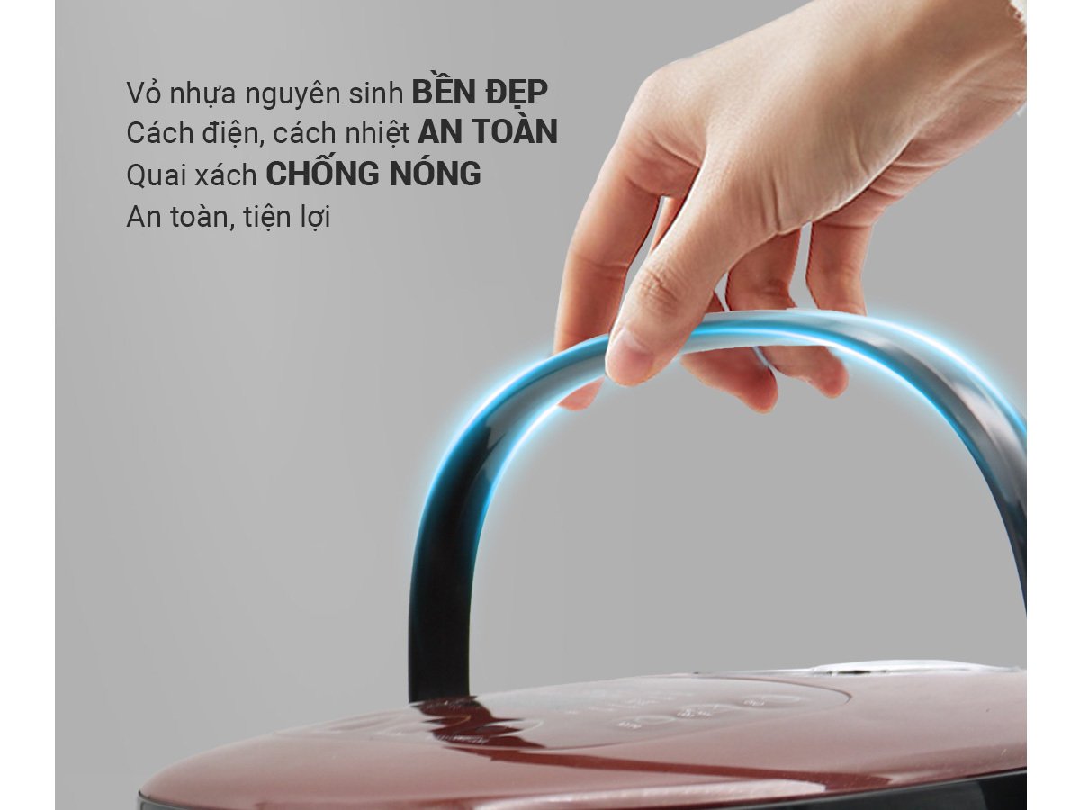 nồi cơm điện tử lòng niêu nagakawa nag0135 (1.8l - 900w) - tích hợp 10 chương trình nấu