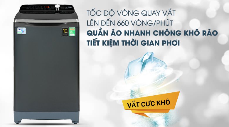 máy giặt aqua inverter 10.5 kg aqw-dr105ft bk