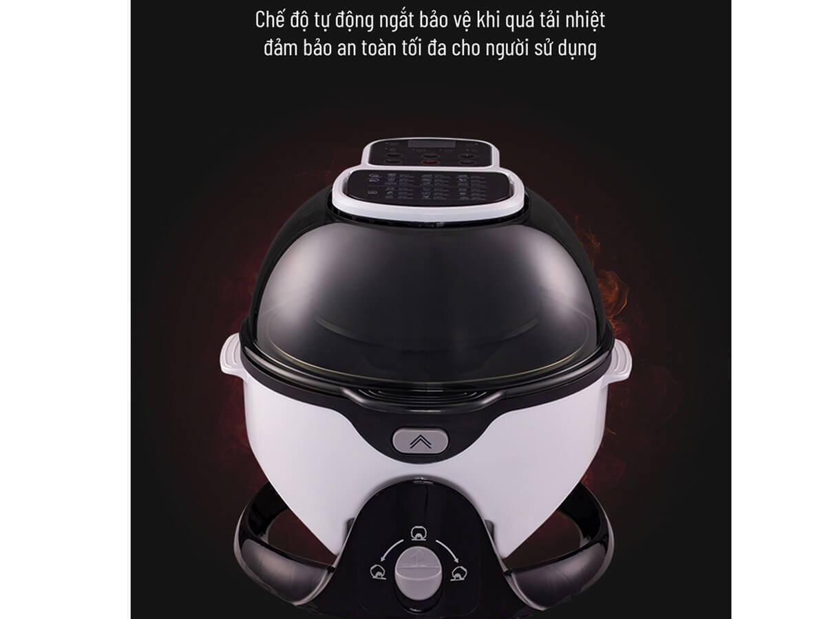 nồi chiên không dầu 6 lít xoay 360 độ nagakawa nag3301