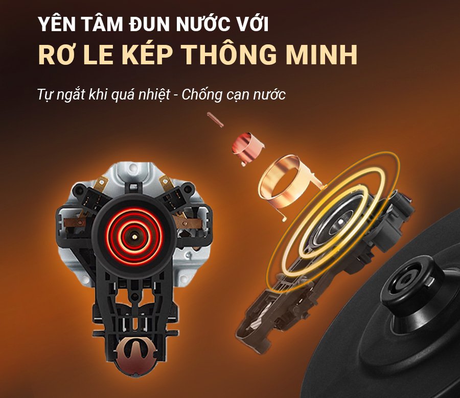 ấm siêu tốc 2 lớp inox 304 nagakawa nag0319 (1.8 lít - 1800w)