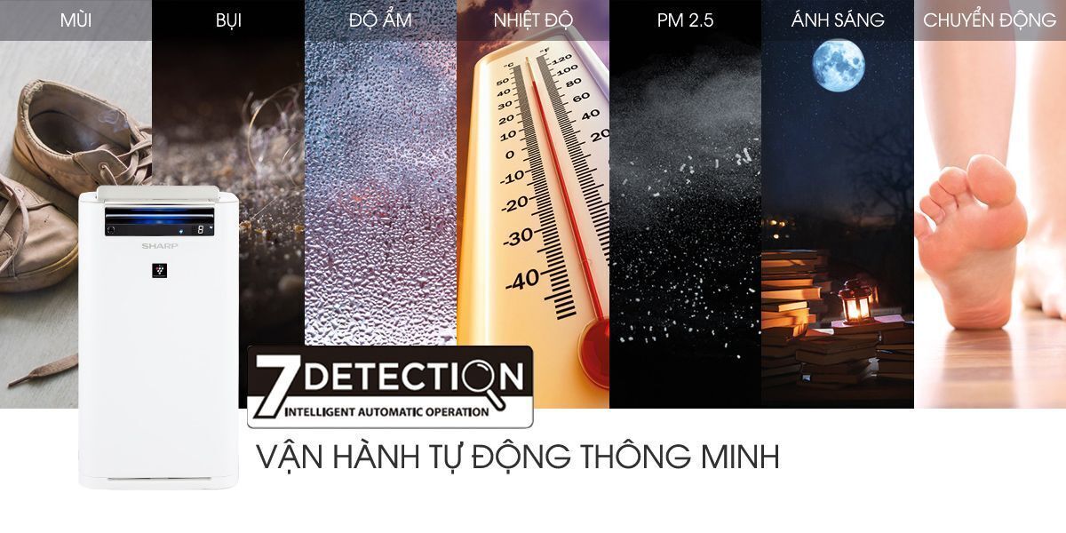 máy lọc không khí sharp kết hợp tạo ẩm kc-g50ev-w