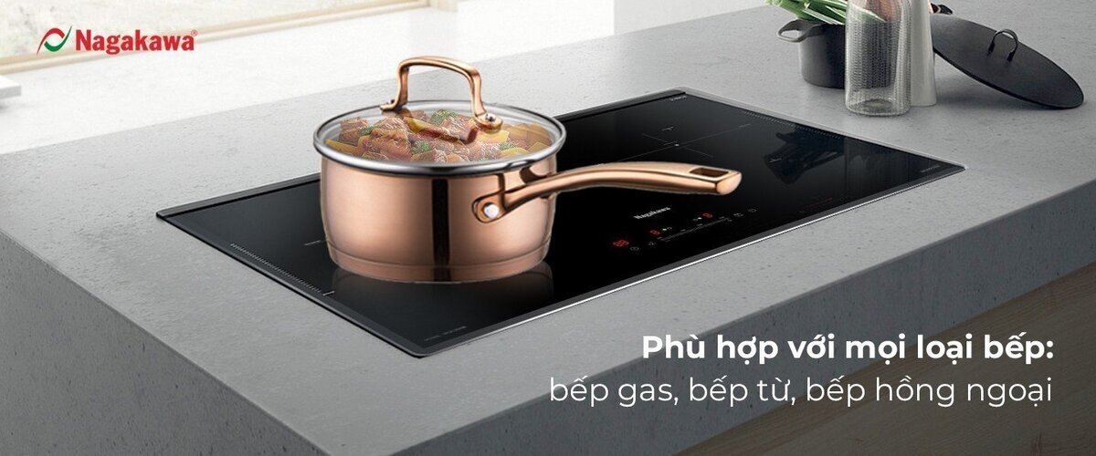 nồi inox 304 đa đáy cán dài nag1358-16