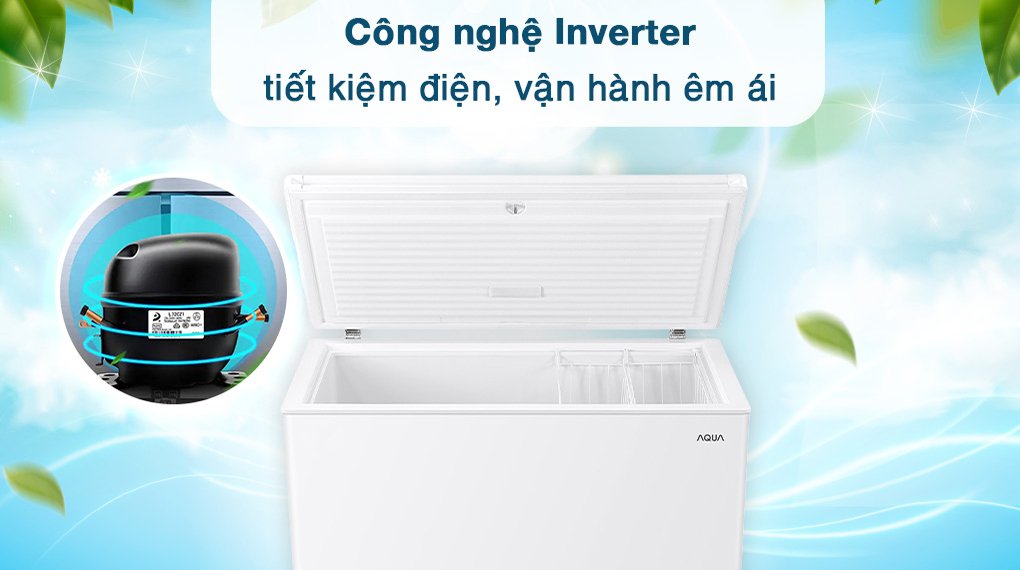 tủ đông aqua inverter 301 lít aqf-c4001e