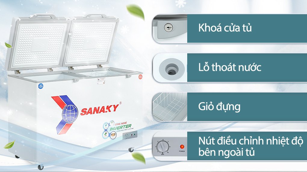 tủ đông sanaky inverter 260 lít vh-3699w4k
