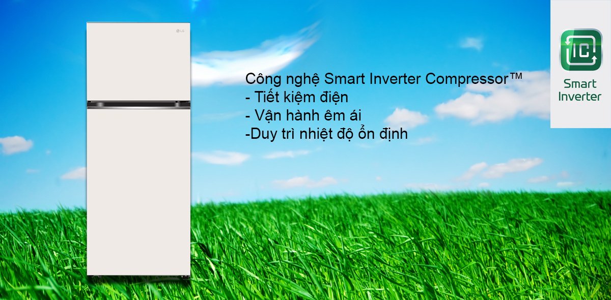 tủ lạnh lg smart inverter 395 lít gn-b392bg