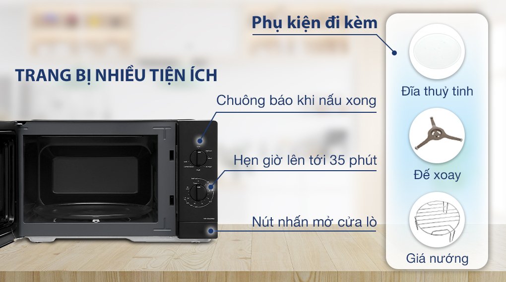lò vi sóng có nướng panasonic nn-gm34nbyue 24 lít