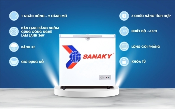 tủ đông sanaky vh-255a2 250 lít