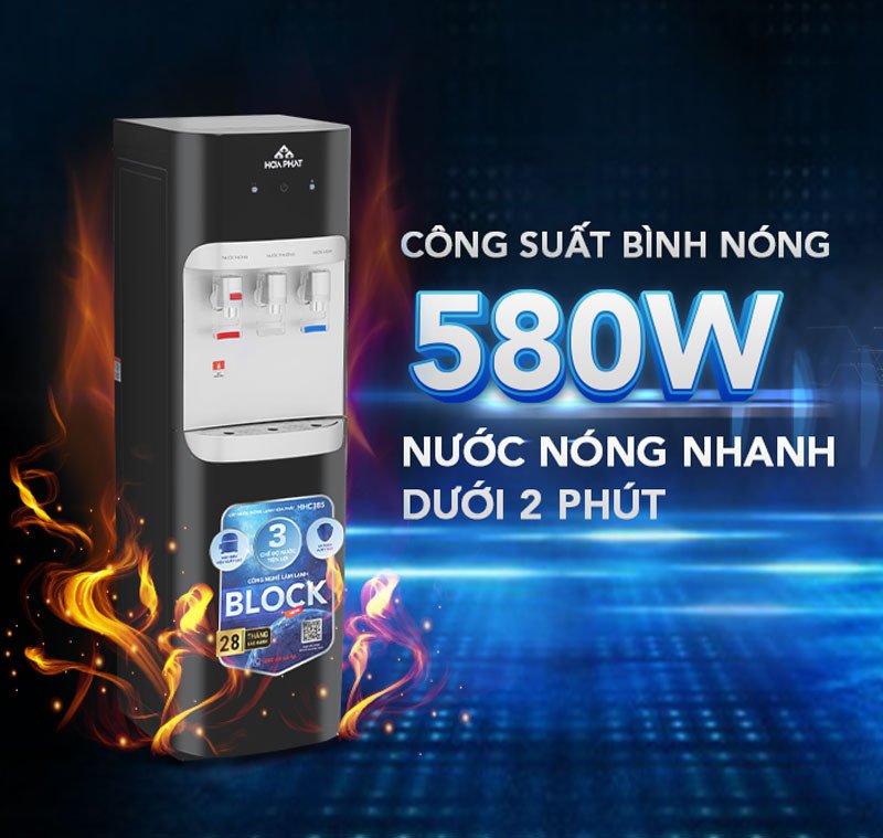 cây nước nóng lạnh hút bình hòa phát hhc385