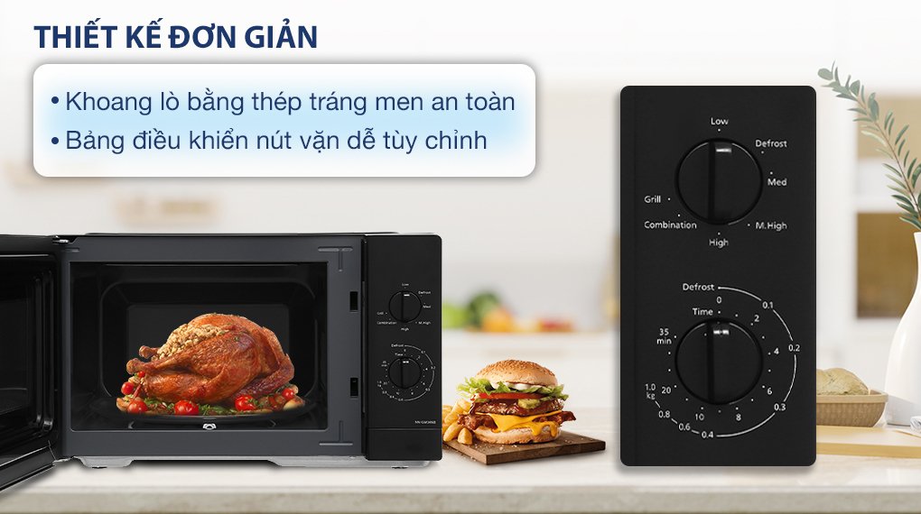 lò vi sóng có nướng panasonic nn-gm34nbyue 24 lít