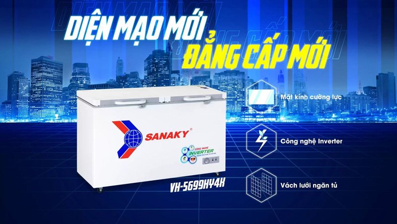 tủ đông sanaky inverter 410 lít vh-5699hy4k
