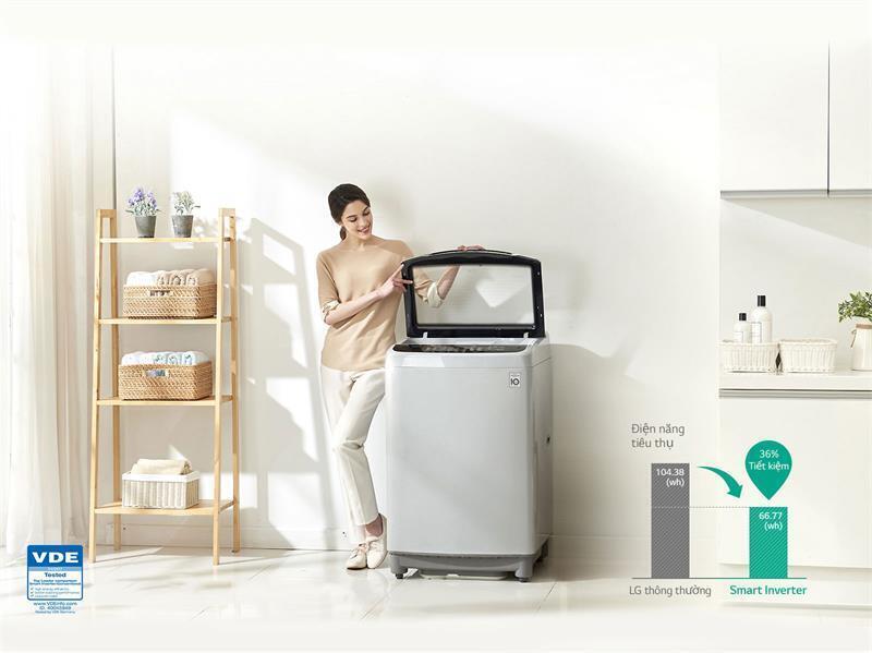 máy giặt lg lồng đứng 10.5kg t2350vs2w smart inverte