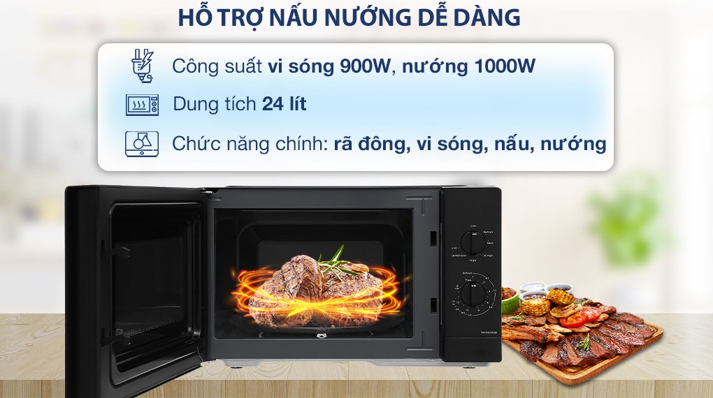 lò vi sóng có nướng panasonic nn-gm34nbyue 24 lít