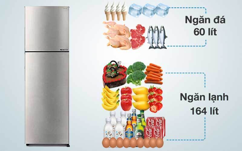 tủ lạnh inverter sharp sj-x252ae-sl