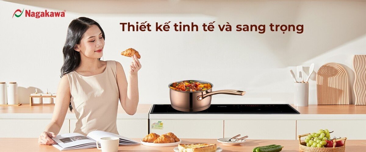 nồi inox 304 đa đáy cán dài nag1358-16