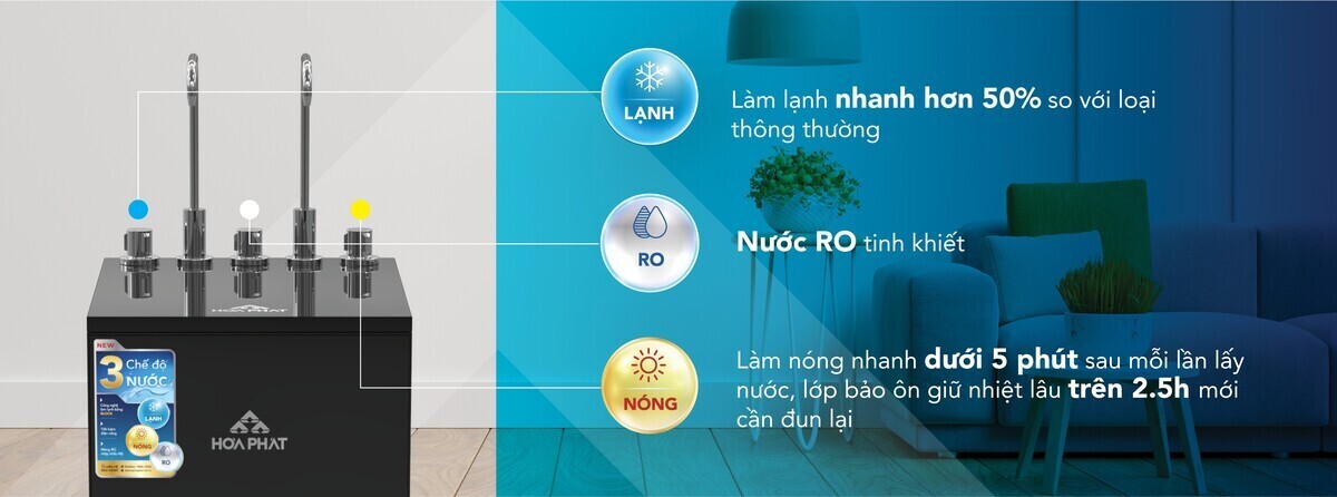 máy lọc nước ro nóng lạnh hòa phát 10 lõi hwbs2a1021