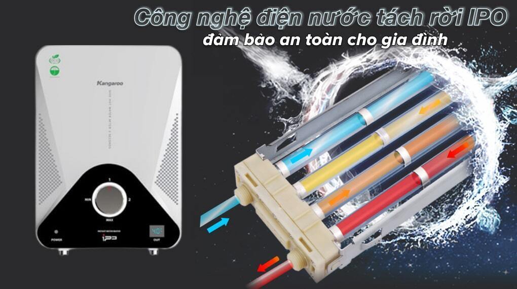 máy nước nóng trực tiếp kangaroo 4000w kg589gp