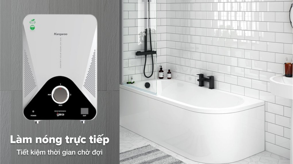 máy nước nóng trực tiếp kangaroo 4000w kg589gp