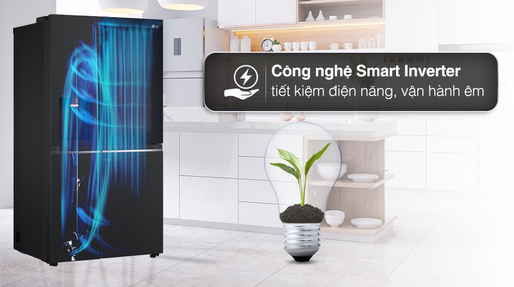 tủ lạnh lg inverter 635 lít side by side instaview door-in-door gr-x257bl