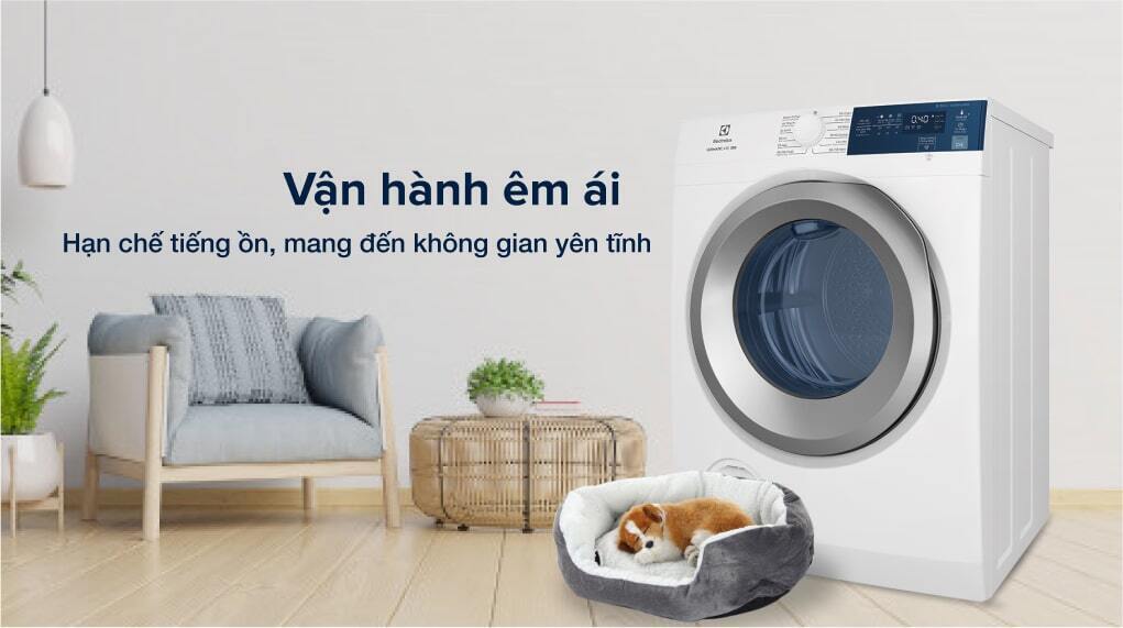 máy sấy quần áo electrolux 8.5 kg eds854j3wb trắng