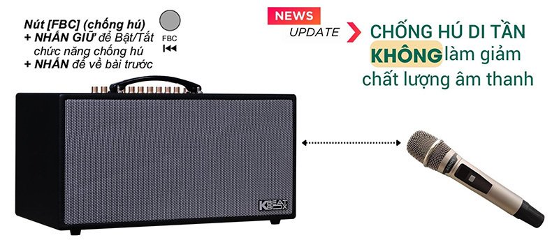 loa xách tay acnos cs451 (2 bass 20cm, 250w/1000w, kèm 2 micro)