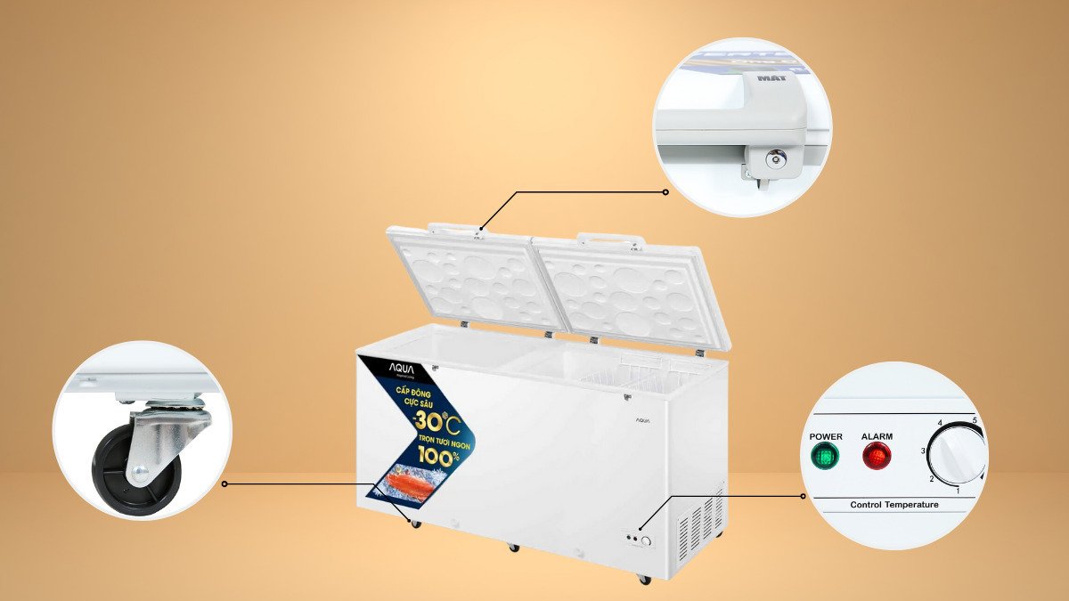 tủ đông mát aqua inverter 503 lít aqf-c6102e