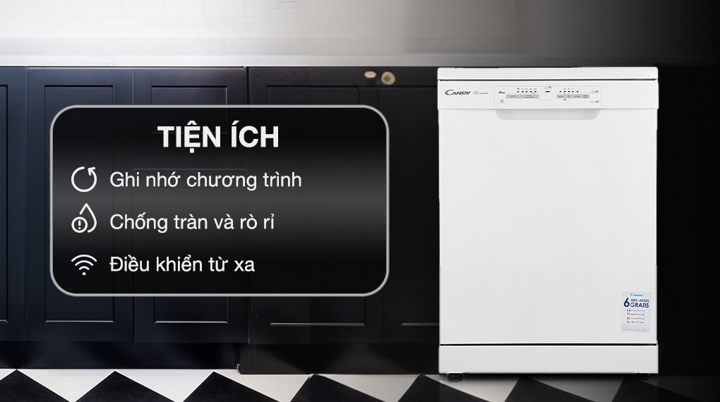 máy rửa chén độc lập candy cdpn 1l390pw
