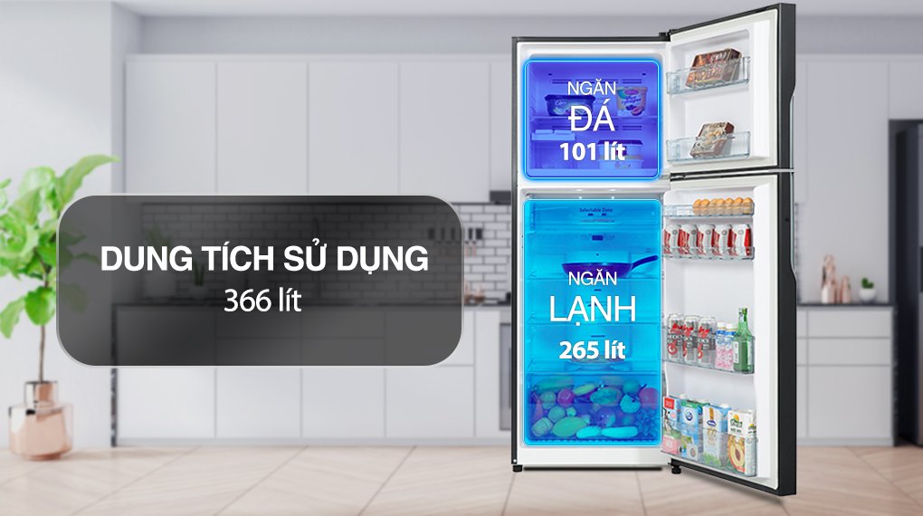 tủ lạnh hitachi inverter 366 lít r-fvx480pgv9 gbk