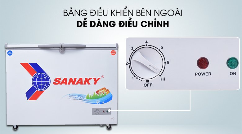 tủ đông sanaky vh-2899w1 (280 lít, dàn lạnh đồng)